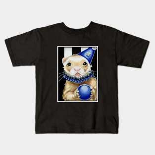 Blue Jester Ferret - White Outlined Version Kids T-Shirt